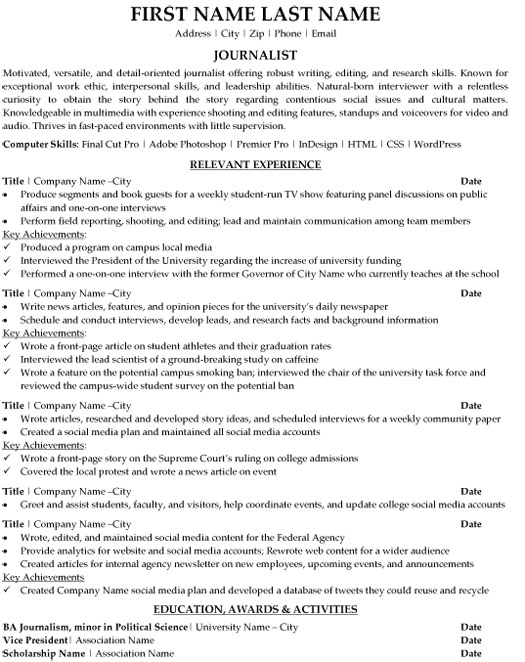 article published in resume