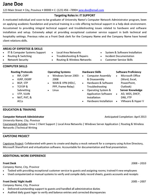 help in a resume